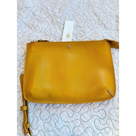Tory Burch pebbled leather crossbody bag mustard yellow - Picture 8 of 10